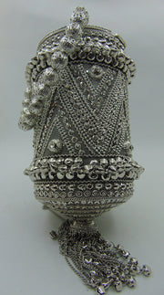 Metal mesh stone lace potli bag