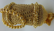 Metal mesh stone lace potli bag