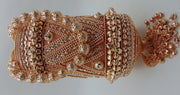 Metal mesh stone lace potli bag