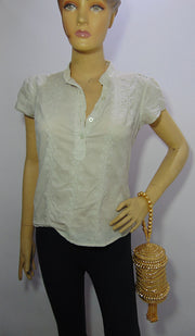 Metal mesh stone lace potli bag