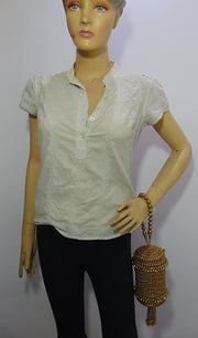 Metal mesh stone lace potli bag