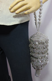 Metal mesh leaf hanging potli bag