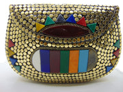 Box Metal stud & resin clutch bag