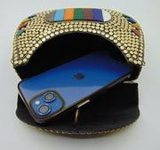 Box Metal stud & resin clutch bag