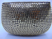 Metal stud resin stone bead clutch bag