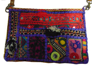 VINTAGE TEXILE EMBROIDERY CLUTCH BAG TOP ZIP
