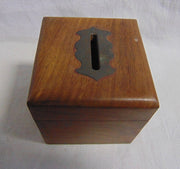 Square Piggy Money Box Bank Wood