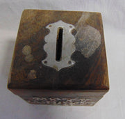Square Piggy Money Box Bank Wood