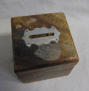 Square Piggy Money Box Bank Wood