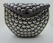 Hexagonal Round Metal stud clutch party bag
