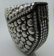 Hexagonal Round Metal stud clutch party bag
