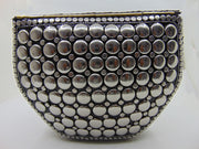 Hexagonal Round Metal stud clutch party bag