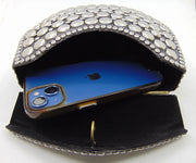 Hexagonal Round Metal stud clutch party bag