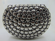 Round Silver Metal stud clutch party bag