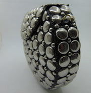Round Silver Metal stud clutch party bag