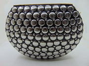 Round Silver Metal stud clutch party bag