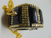 Brass Metal Resin stone metal stud round clutch box