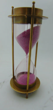 Nautical Brass Sand Timer Hourglass with Maritime Brass Compass