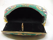 Green Mosaic Metal Clutch Purse