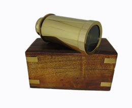 Mini Telescope with Wooden Box Nautical Collectibles