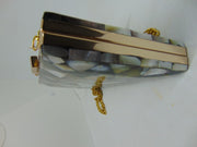 Shell Clutch Purse Metal Purse Clutch Mosaic pattern Mother of Pearl Bag