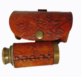 Nautical leather cover Telescope with Leather Box