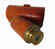 Nautical leather cover Telescope with Leather Box