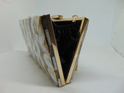 Metal frame Bag Pearl Mother Clutch Purse Shell Evening