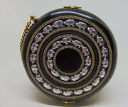 Black Resin Acrylic Round Box Clutch & Purse
