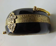 Black Resin Acrylic Round Box Clutch & Purse