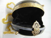 Black Resin Acrylic Round Box Clutch & Purse