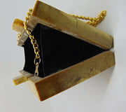 Golden marble finish resin Clutch Box Purse Bags
