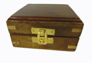 Antique Brass Triangle Compass Wood Box