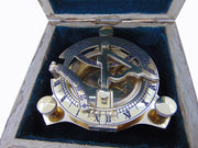 Antique Brass Triangle Compass Wood Box
