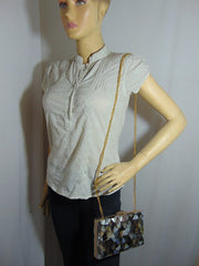 Shell Clutch Purse Metal Purse Clutch Mosaic pattern Mother of Pearl Bag