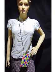 CASHMERE EMBROIDERY MOBILE POUCH