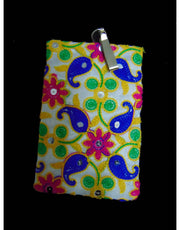 CASHMERE EMBROIDERY MOBILE POUCH