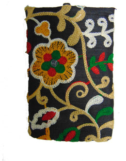CASHMERE EMBROIDERY MOBILE POUCH