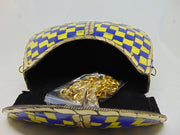 india Mosaic stone metal clutch purse