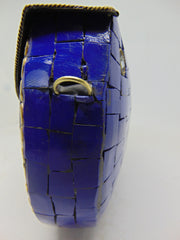 Blue white eye Mosaic Metal Clutch Purse