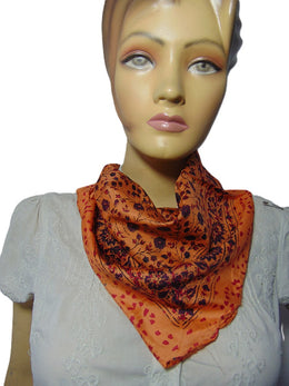 Floral design small Neckerchief Square Neck silk Scarf