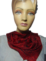 Floral design small Neckerchief Square Neck silk Scarf