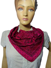 Floral design small Neckerchief Square Neck silk Scarf