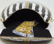 india Mosaic stone metal clutch purse