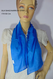 Solid color Solid Color Long Strip Silk Scarf Headband