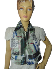 Solid color Solid Color Long Strip Silk Scarf Headband
