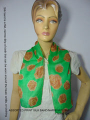 Solid color Solid Color Long Strip Silk Scarf Headband
