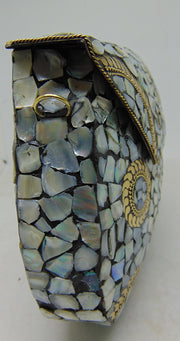 Pearl Mosaic Metal Clutch Purse