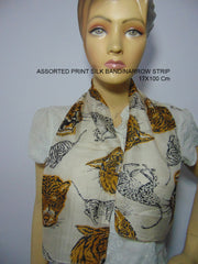 Solid color Solid Color Long Strip Silk Scarf Headband