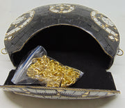 Black white Stone mosaic bag Sling Clutch,